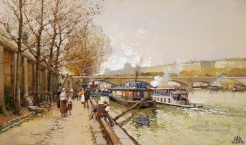 A lo largo del río Sena Eugene Galien París Pinturas al óleo